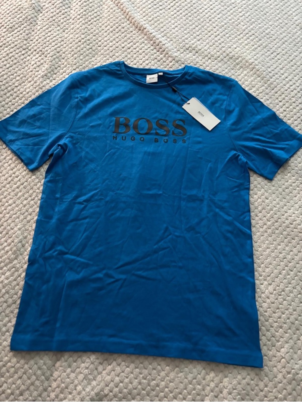 Hugo Boss Bright Blue Logo Short Sleeve Tee